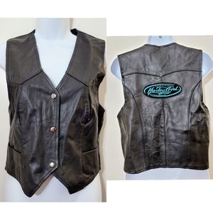 Vintage Harley Davidson Motorcycle Leather Vest Women's
